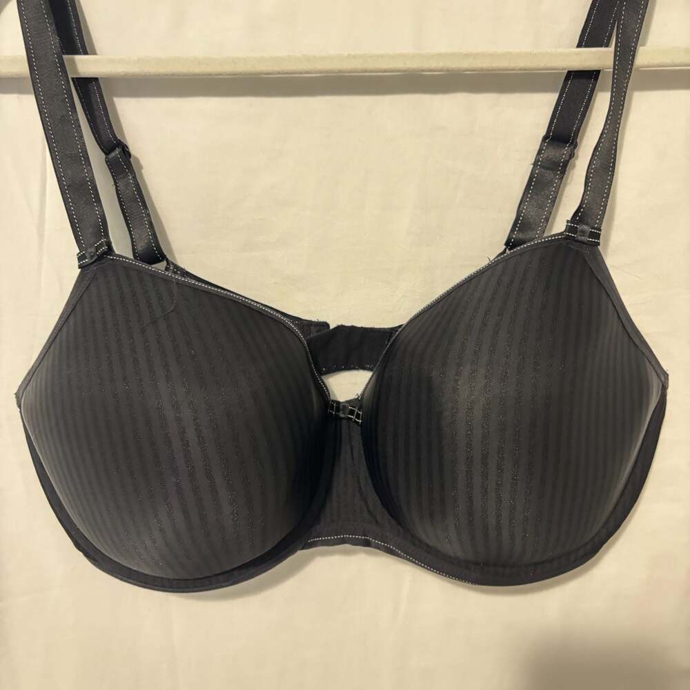 Freya Bra Idol Black Pinstripe Underwire Balcony  36G Molded T-Shirt Bra